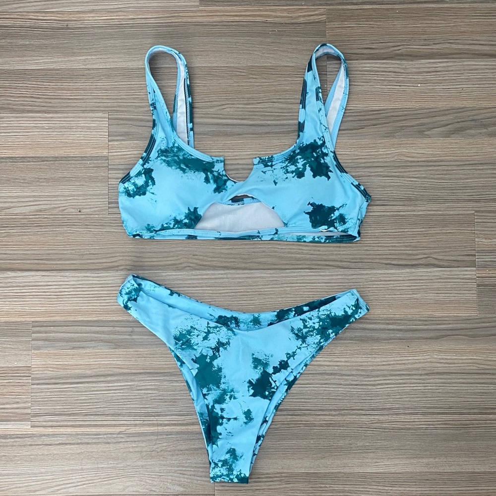 Zaful tie dye swim suit cheeky bottom like new condition
